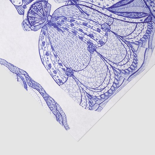 Blue China Pattern-document Tissuepapier (Detail)