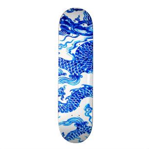 Blue Chinese dragon  Vase Art Wall Board Skateboard