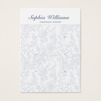 Blue Chinoiserie 3 Pair Studs Earring Display Card