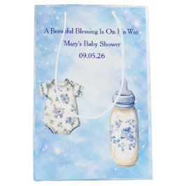 Blue Chinoiserie Baby Shower Gift Bags Medium Cadeauzakje