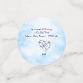 Blue Chinoiserie Baby Shower Table Confetti (Petit recto)