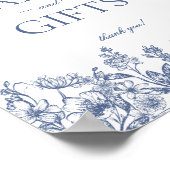 Blue Chinoiserie Bloemen Kaarten & Geschenken Tek Poster (Hoek)