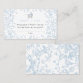 Blue Chinoiserie Boek In Lieu Kaart, Douchespel Visitekaartje (Voorkant / Achterkant)