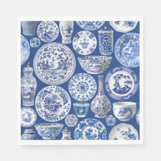 Blue Chinoiserie - Chinese vazen & borden Servet