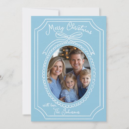 Blue Chinoiserie Christmas Kaart (Voorkant)