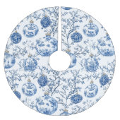 Blue Chinoiserie Christmas Kerstboom Rok (Voorkant)