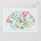 Blue Chinoiserie Diaper Raffle Ticket - Trianon Informatiekaartje (Achterkant)