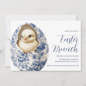 Blue Chinoiserie Egg Easter Brunch Invitation (Devant)