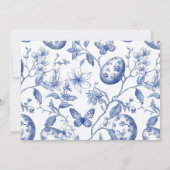 Blue Chinoiserie Egg Easter Brunch Invitation (Dos)