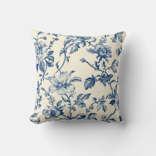 Blue Chinoiserie Floral Botanical Kussen