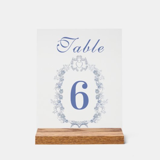 Blue Chinoiserie Floral Botanique Mariage (Recto)