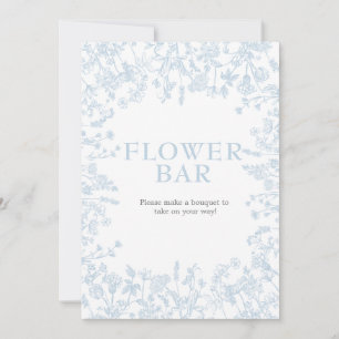 Blue Chinoiserie Floral Bridal Shower uitnodiging, Kaart