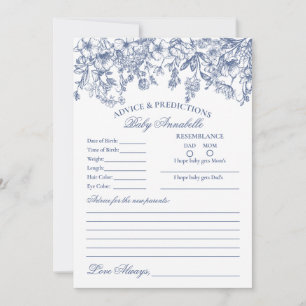 Blue Chinoiserie Floral Conseils pour carte bébé