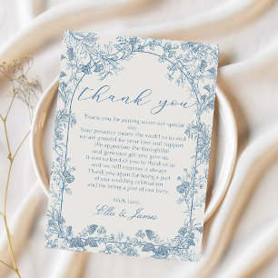 Blue Chinoiserie Floral Mariage Merci