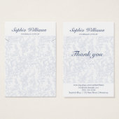 Blue Chinoiserie Floral Necklace Display Card (Devant & derrière)