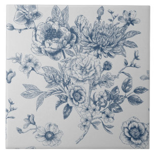 Blue Chinoiserie Floral Tegeltje