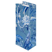 Blue Chinoiserie Floral Vin Sac cadeau (Dos Angle)