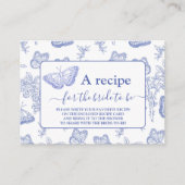 Blue Chinoiserie Floral Vrijgezellenfeest ontvange Informatiekaartje (Voorkant)