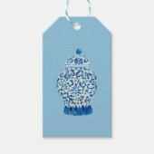 Blue Chinoiserie Ginger Jar Jars Gift Labels Cadeaulabel (Voorkant)