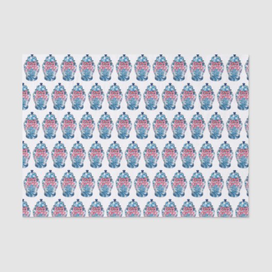 Blue Chinoiserie Ginger Jar Jars tissue Tissuepapier (Voorkant)