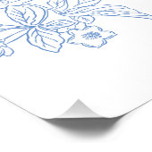 Blue Chinoiserie Glossy Poster (Coin)