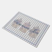 Blue Chinoiserie Hand Painted Ginger Jar Jars Deurmat (Schuin)