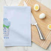 Blue Chinoiserie Hydrangea Kitchen Towel Theedoek (Quarter Fold)