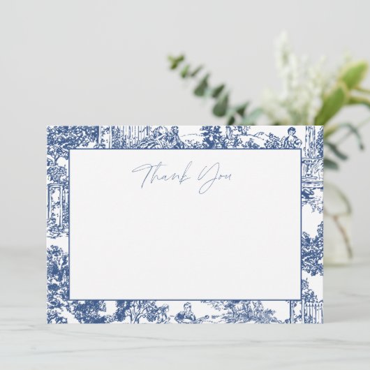 Blue Chinoiserie Merci Note (Debout devant)