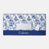 Blue Chinoiserie Monogram Name (Clavier et souris)
