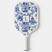 Blue Chinoiserie Monogram  Pickleball Paddle (Achterkant)