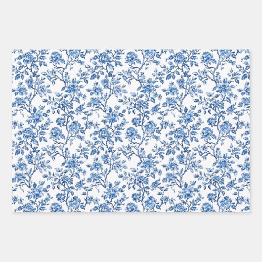 Blue Chinoiserie Pattern  Inpakpapier Vel (Voorkant 2)