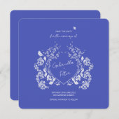 Blue Chinoiserie Save the Date (Voorkant / Achterkant)