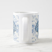 Blue Chinoiserie Shell Jumbo Ceramic Mug (Dos)