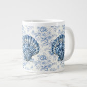 Blue Chinoiserie Shell Jumbo Ceramic Mug (Devant droit)