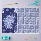 Blue Chinoiserie Tiger Blue Flow-ontkoppeling Tissuepapier (Craft)