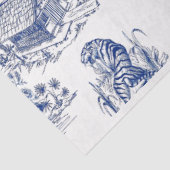 Blue Chinoiserie Tiger Blue Flow-ontkoppeling Tissuepapier (Detail)