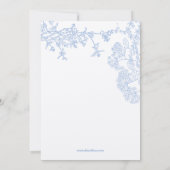 Blue Chinoiserie Toile de Jouy Faire-part de maria (Dos)