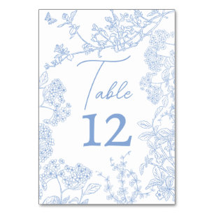 Blue Chinoiserie Toile de Jouy Wedding Save Datum Kaart