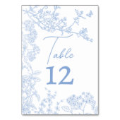 Blue Chinoiserie Toile de Jouy Wedding Save Datum Kaart (Voorkant)