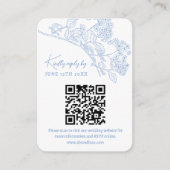 Blue Chinoiserie Toile Wedding Website RSVP QR cod Informatiekaartje (Voorkant)