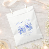 Blue Chinoiserie  Tortelduifjes bruiloft Bedankzakje (Geknipt)