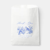 Blue Chinoiserie  Tortelduifjes bruiloft Bedankzakje (Voorkant)