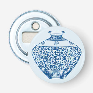  Blue Chinoiserie Vase Ginger Jar Button Flesopener