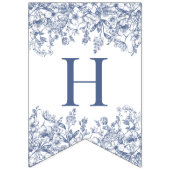 Blue Chinoiserie Vintage Floral Birthday Decor Vlaggetjes (Tweede vlag)