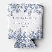 Blue Chinoiserie Vintage Floral Wedding Favors Blikjeskoeler (Voorkant)