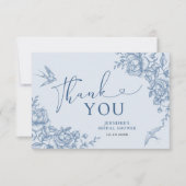 Blue Chinoiserie Vrijgezellenfeest bedankje Bedankkaart (Voorkant)