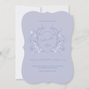 Blue Chinoiserie Wedding Invitation Kaart