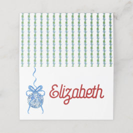 Blue Chinoserie Ornament gevouwen plaats kaart