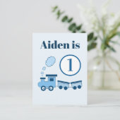 Blue Choo Choo Train Briefkaart (Staand voorkant)