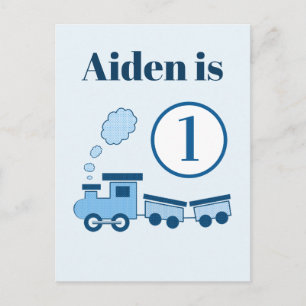 Blue Choo Choo Train Briefkaart